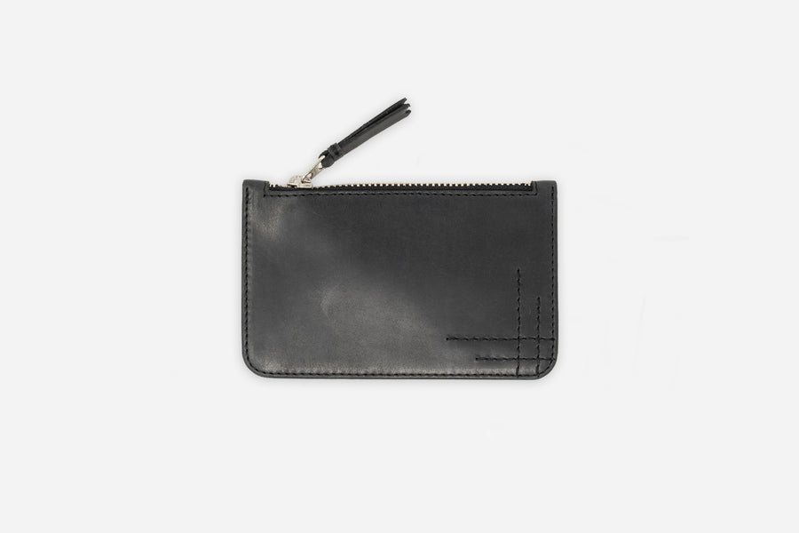 Zip Pouch ~ Black Cowhide